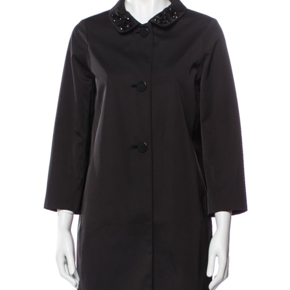 KATE SPADE New York BEADED CRYSTAL COLLAR COAT - Picture 1 of 14